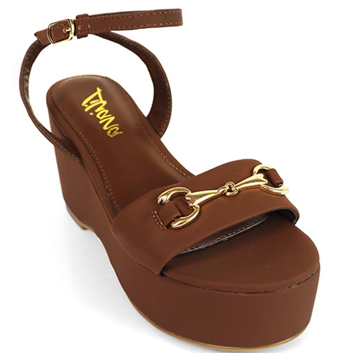 OPEN TOE PLATFORM SANDAL W HORSEBIT 12 PAIRS, BINNA 1 12 for wholesale by JOIA ACCESSORIES