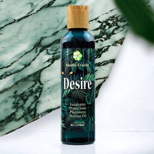 Little Genie Productions - Wholesale Massage Oil/Gel - Desire Pheromone Massage Oil- Eucalyptus & Peppermint, 4oz1