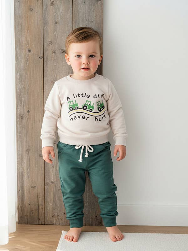 A little dirt never hurt embroidery top & pant set 250940M for wholesale by luluclothes