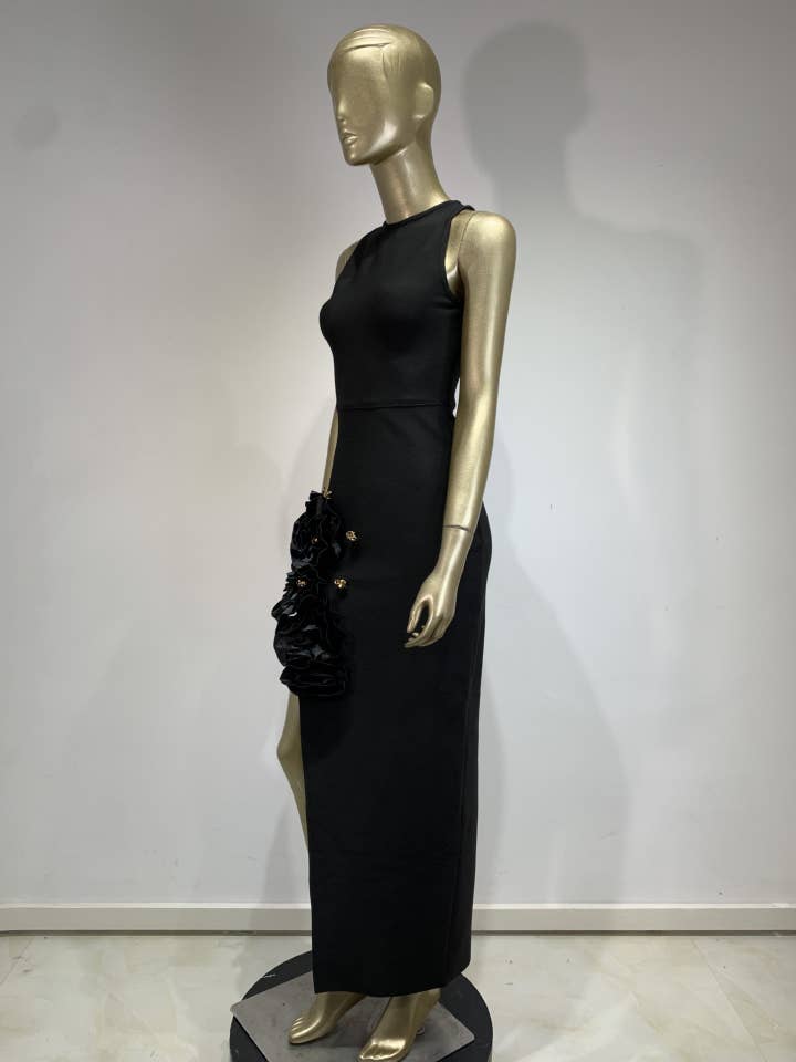 Black SY194 Chic Applique Bandage Dress - Banquet Elegance for wholesale on Faire6