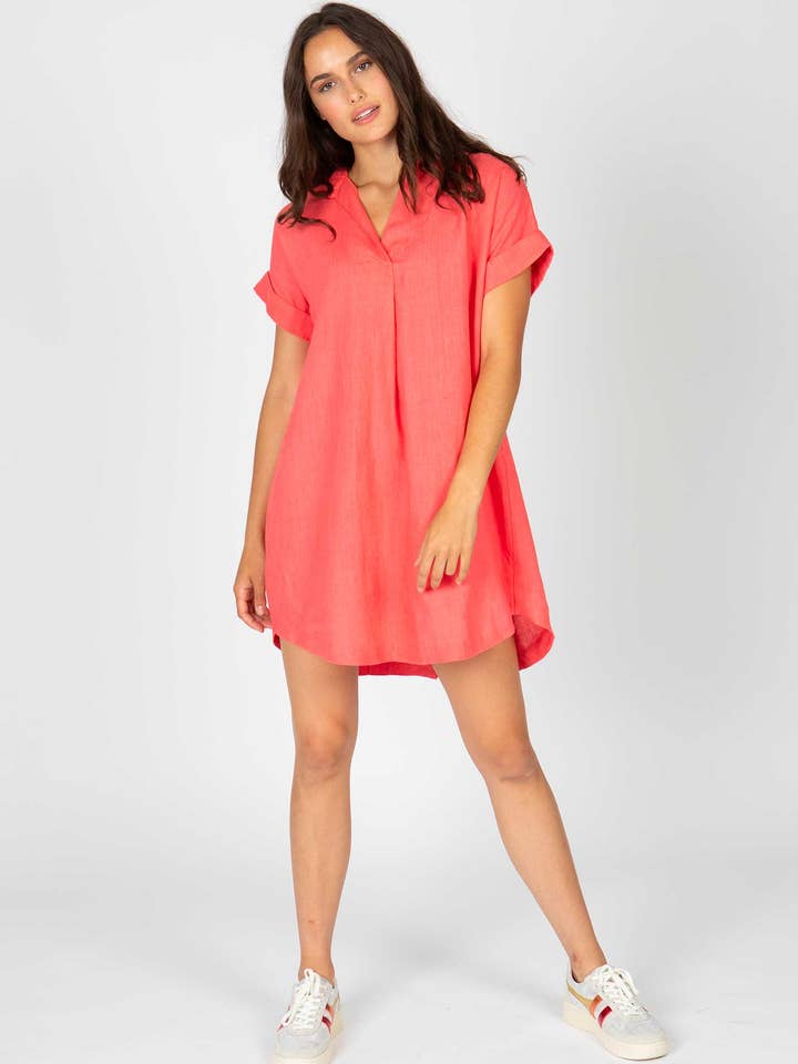 Short Sleeve Popover Dress | Rouge for wholesale by 4Our Dreamers