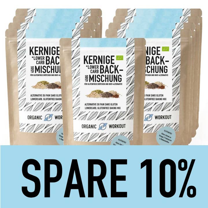 Organic Workout - Venta al por mayor Preparados para pan - Mezcla orgánica baja en carbohidratos para hornear – sin gluten, vegana, alta en proteínas y fibra11