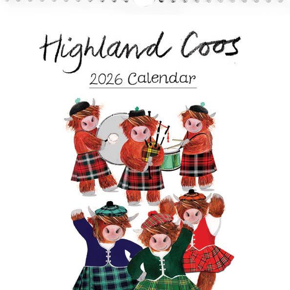 Wee Wishes - Wholesale Calendar - Highland Coos 2026 Calendar CAL20260