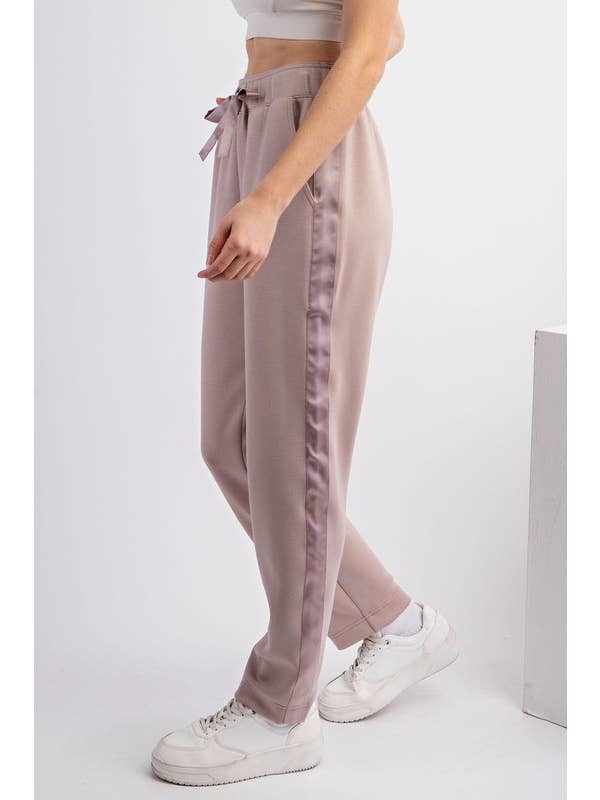 Sunday Morning - Wholesale Lounge Sweatpants/Joggers - Women's - P146237 Straight Leg Jogger with Side Satin Detail12