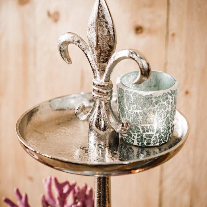 Michael & Philipp Noll e. K. - Wholesale Side Table - Lily cake stand two-tiered silver metal 50 cm9