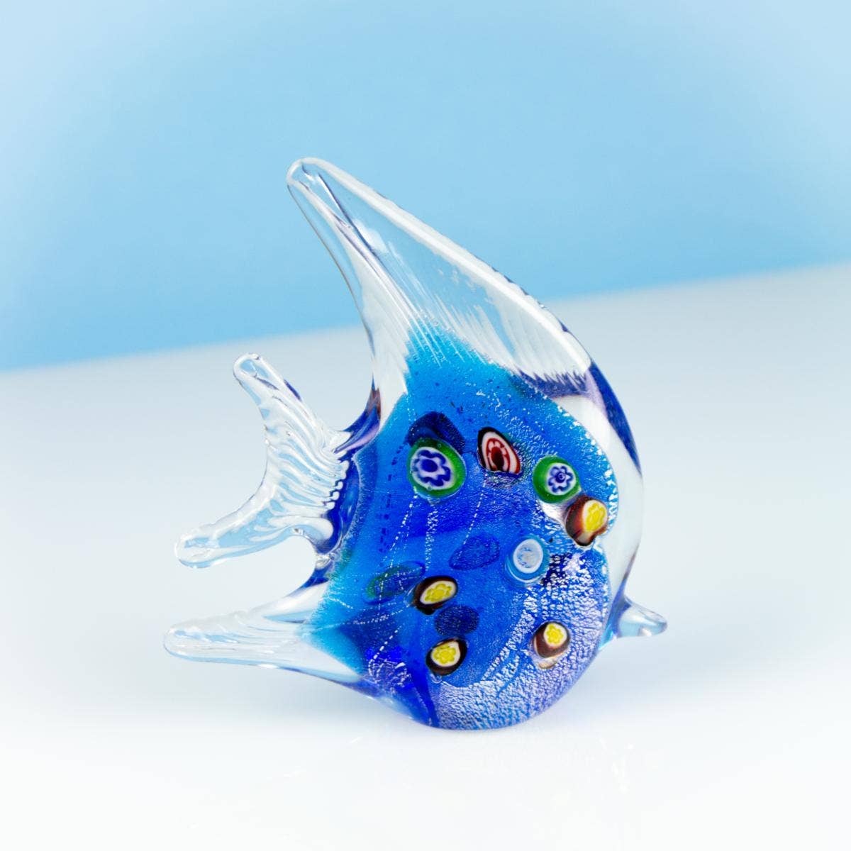 Nauticalia - Wholesale Ornament - Glazen engelvis, blauw/multi, 12 cm2