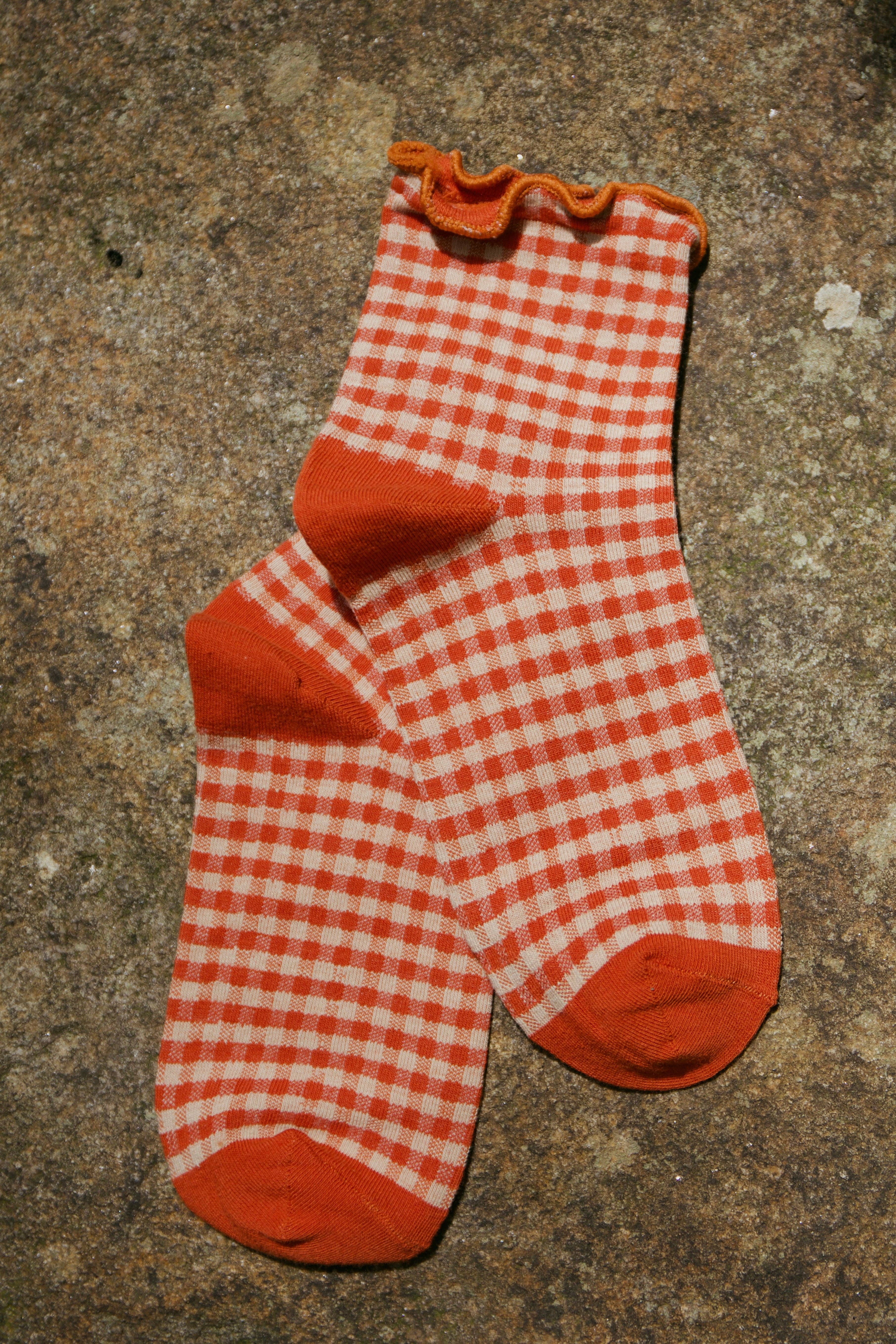 Beaten Path Co - Wholesale Socks - Unisex - PEACH GINGHAM SOCKS6