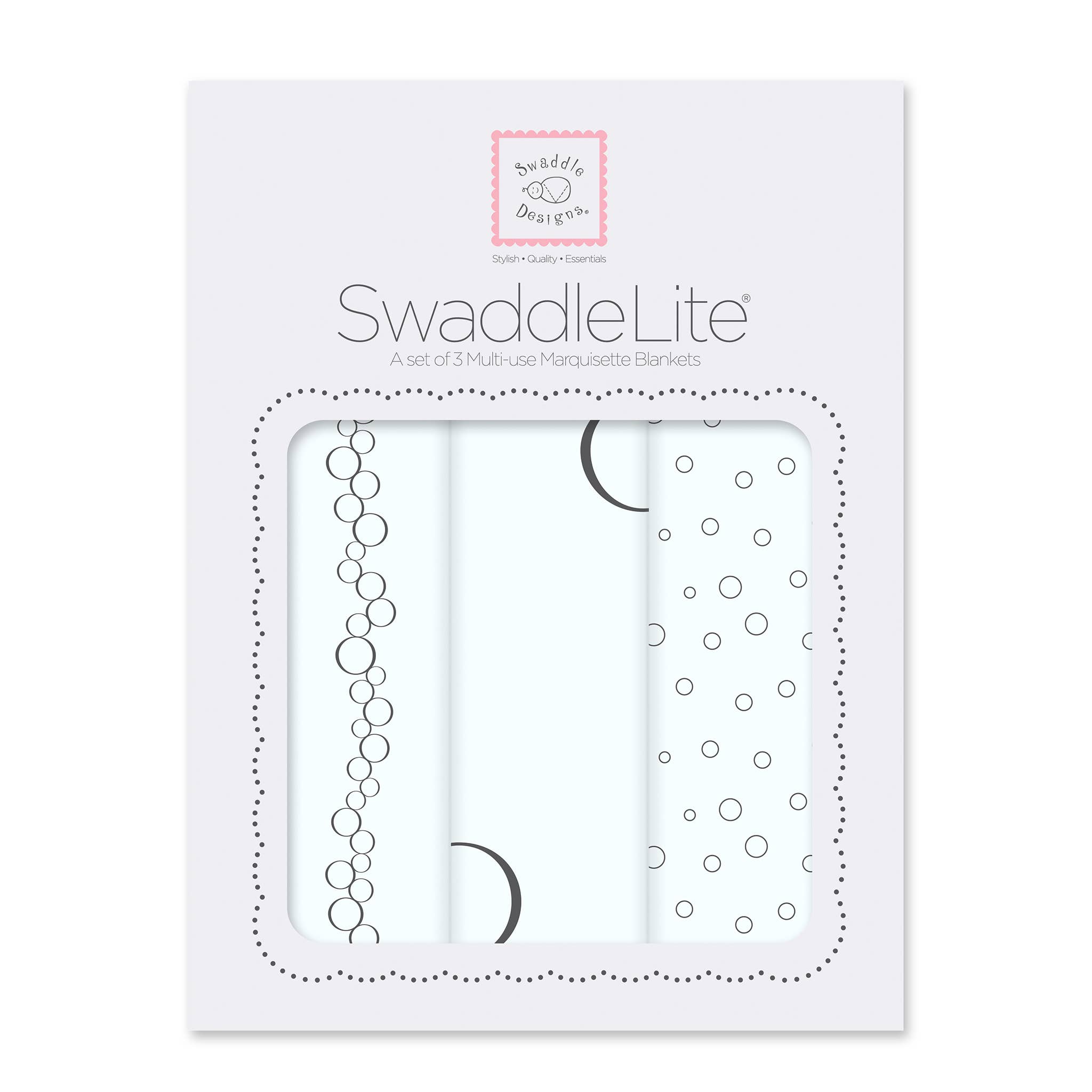 SwaddleDesigns – Großhandel Puckset – Baby – Bubbly Soft Blue, Marquisette Wickeldecken, 3er-Set0