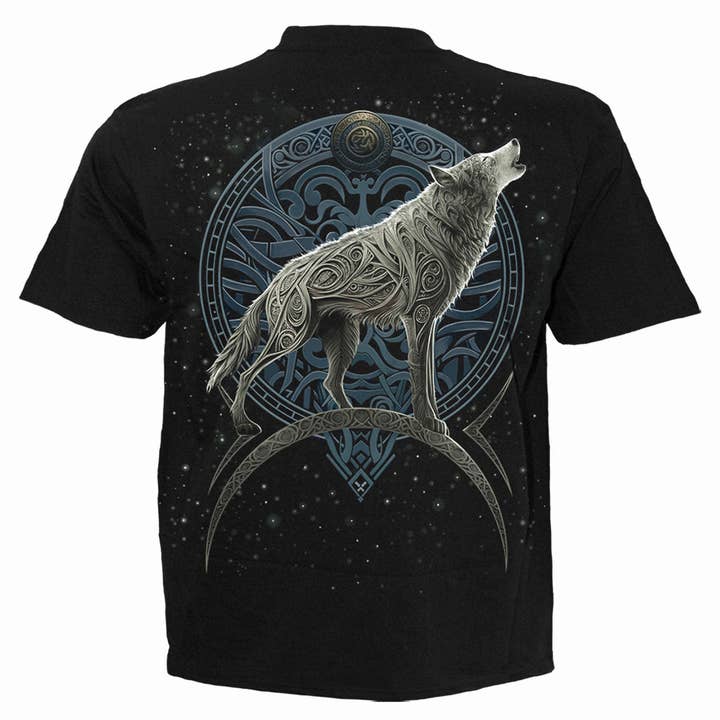 Spiral – wholesale Screen printed t-shirt – Men′s – CELTIC WOLF - T-Shirt Black1