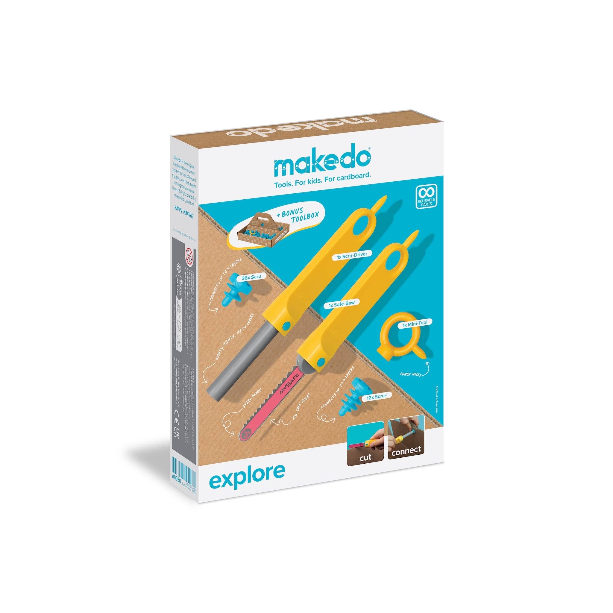 Makedo USA – Kit de artesanato DIY - Criança por atacado – Explorar Kit | Construção de Cartão Makedo13