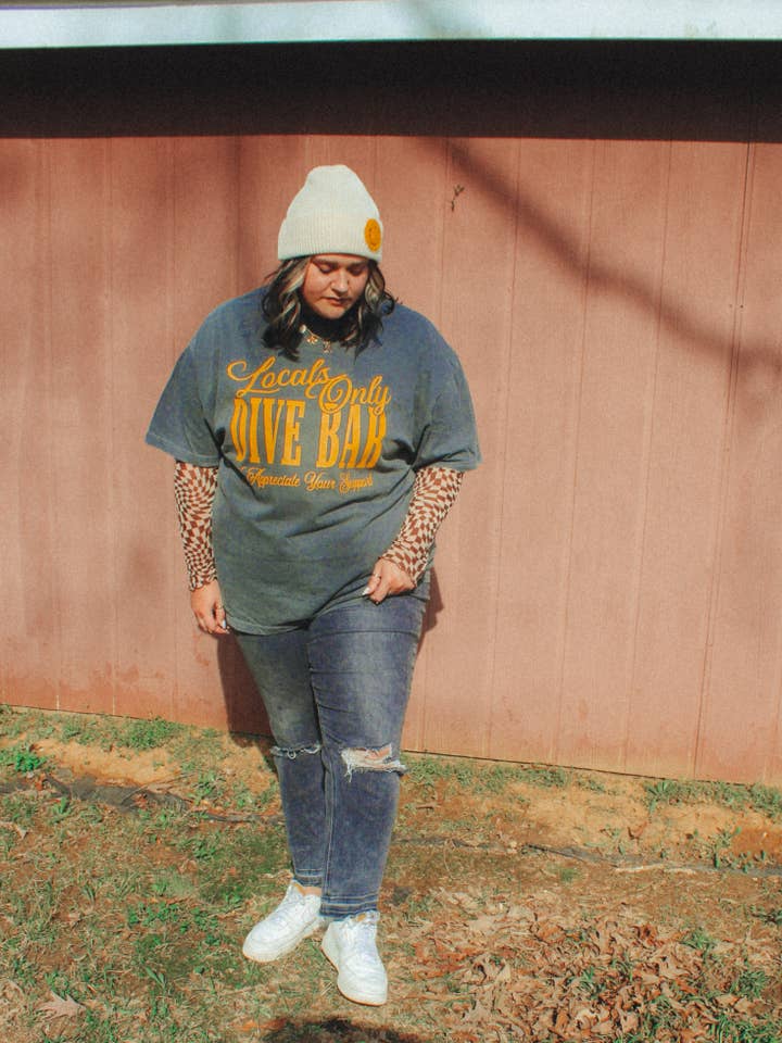 The Clandestine Underground - Wholesale Screen Printed T-Shirt - Unisex - Locals Only Dive Bar, Western Oversized TShirt2