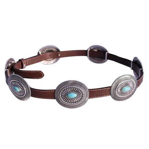 Snowing West - Wholesale Belt - Women's - WESTERN CONCHO PU LEATHER BELT - S