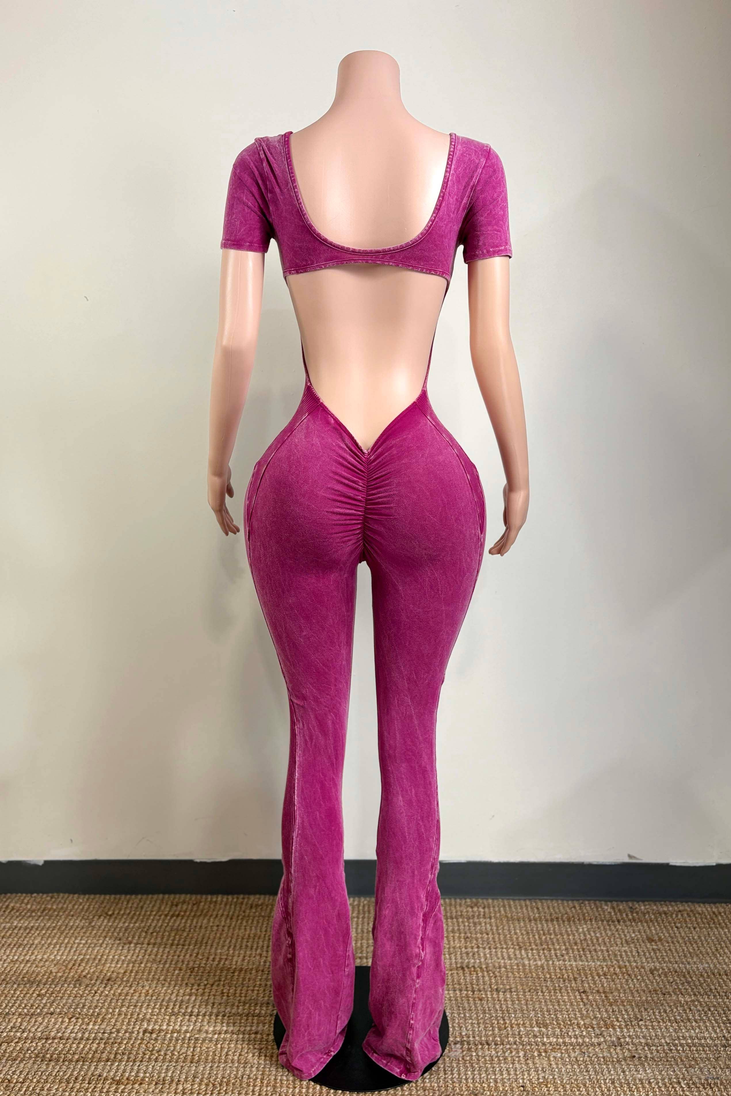 Dalia Studio – wholesale Jumpsuit – Women&#x27;s – MINERAL WASH OPEN BACK FLARE JUMPSUIT18