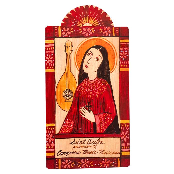 Santa Cecilia - Komponister og Musikere for engroshandel hos Lynn Garlick Retablos