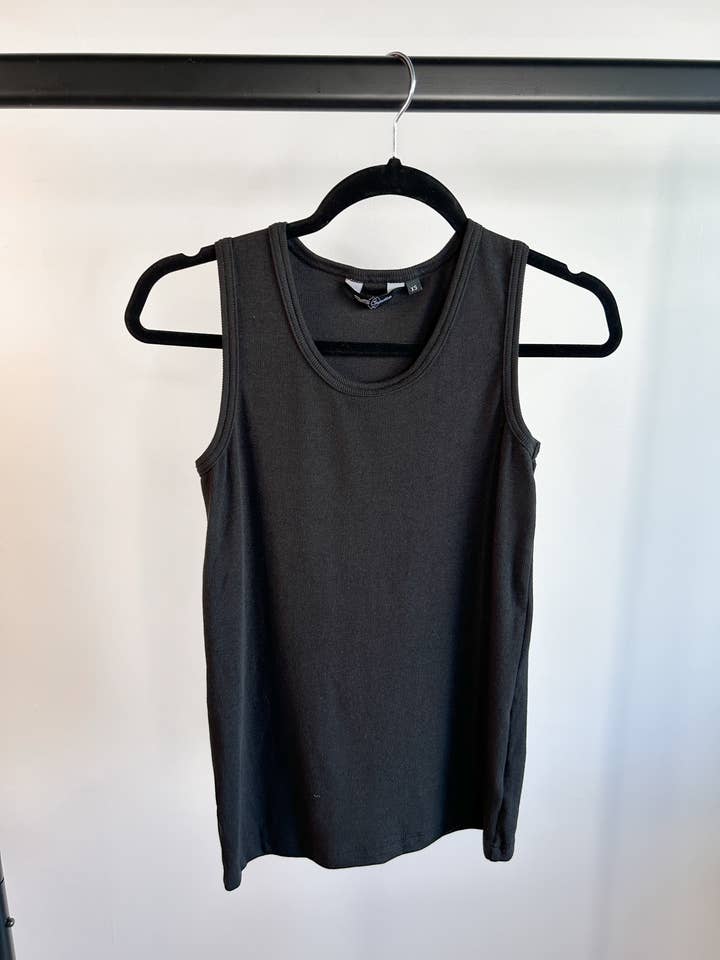 The Ribbed Tank in Black for wholesale by Genskee Apparel