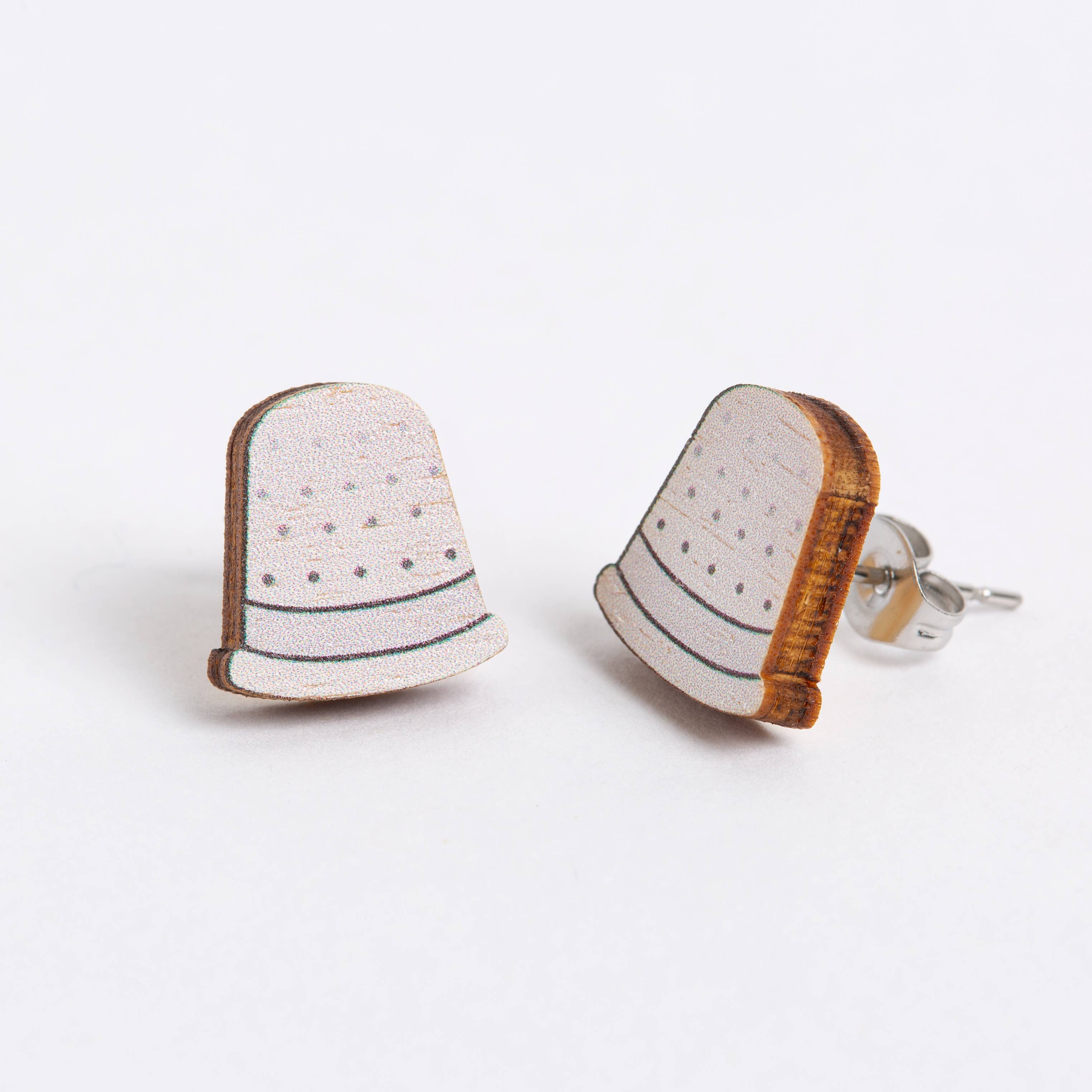 Hawthorn Handmade (US Duties Paid) - Wholesale Stud/Post Earrings - Thimble Wooden Earrings - Craft Jewellery1