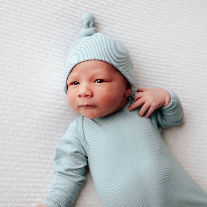 Three Little Tots - Wholesale Babygown - Baby - Blue Bird Knotted Gown6