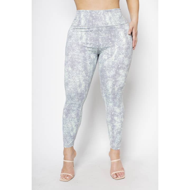 Curve Market - Wholesale Athletic/Lounge Leggings - Women's - PLUS SIZE ACTIVEWEAR HIGH WAIST PRINT LEGGINGS