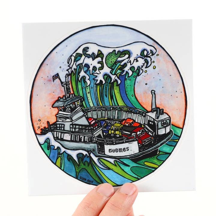 Tsunami Ferry Sticker for wholesale by Slow Loris