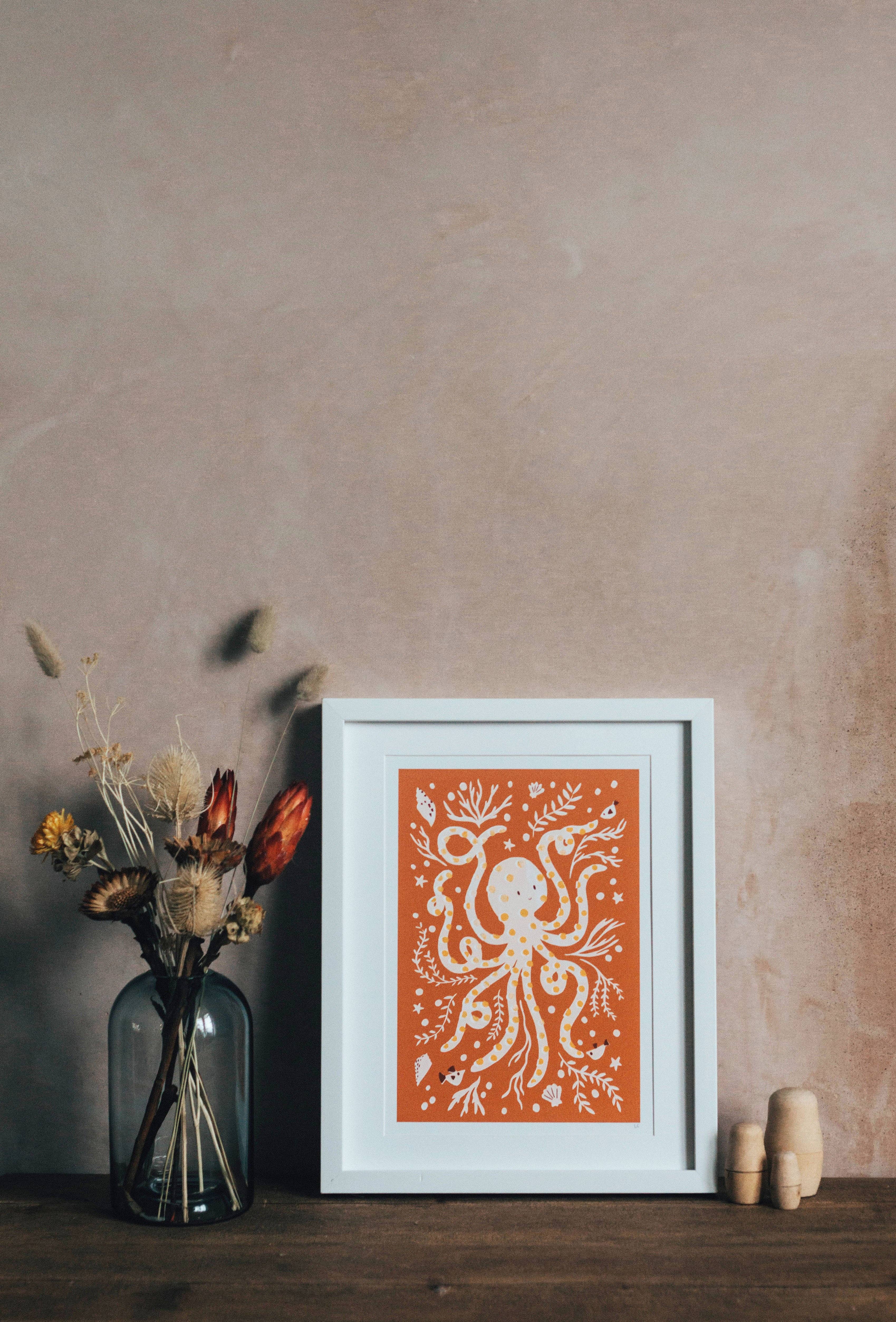 Slow Sunday - Wholesale Art Print - ‘Occy Octopus’ Friendly Sea Creature Fine Art Print For Children7