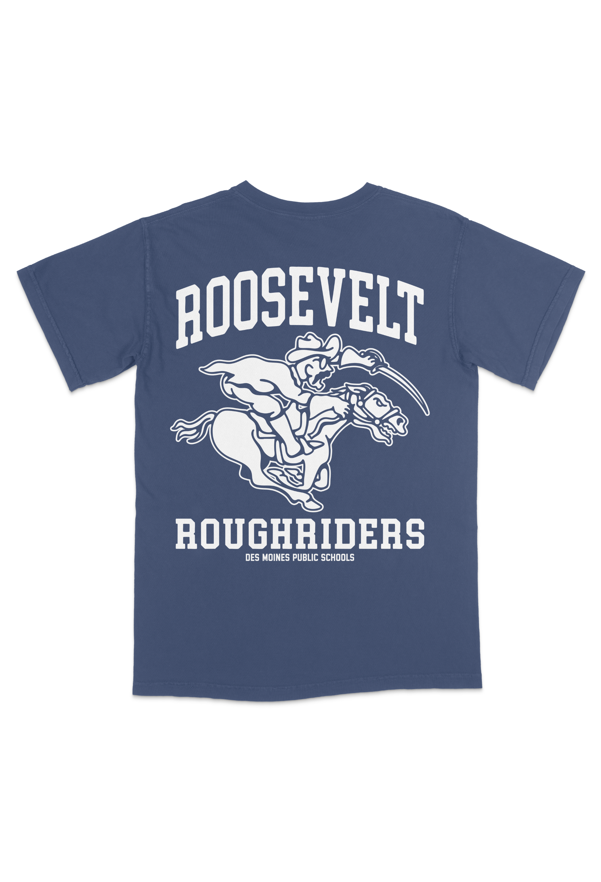 Room 1021 - Wholesale Screen Printed T-Shirt - Unisex - Des Moines Roosevelt Vintage Mascot Tee0