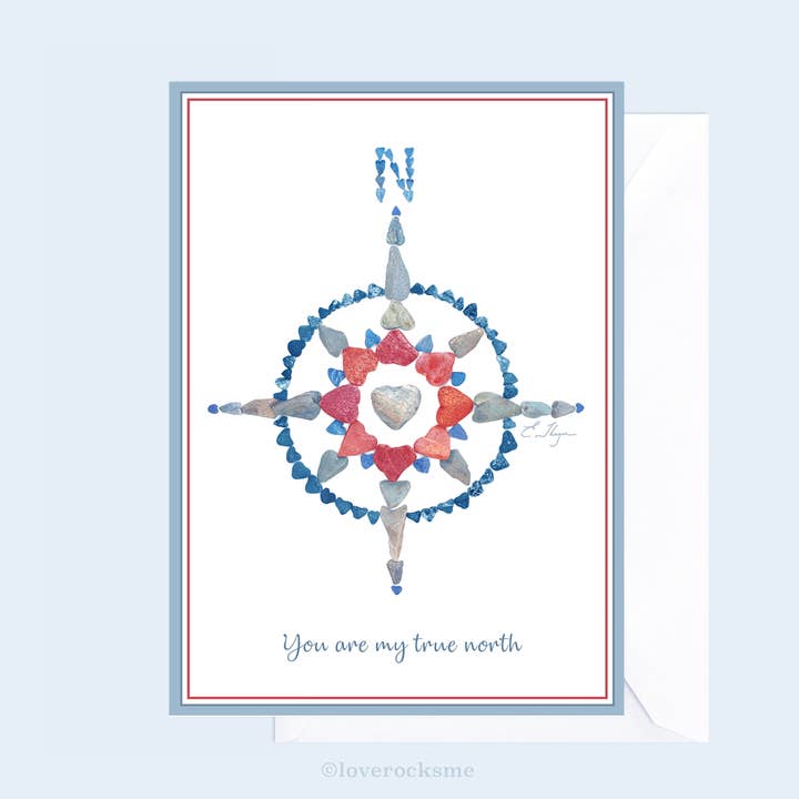 Love cards | You Are My True North card for wholesale by Love Rocks Me®