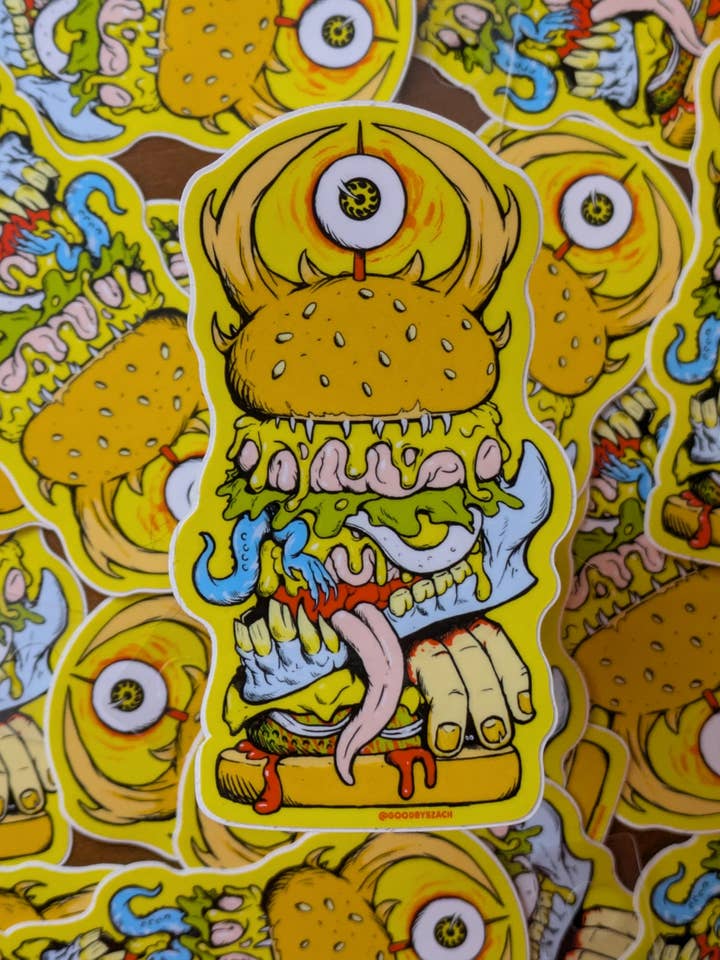 Sticker voor Demon Burger voor wholesale door Goodbye Zach