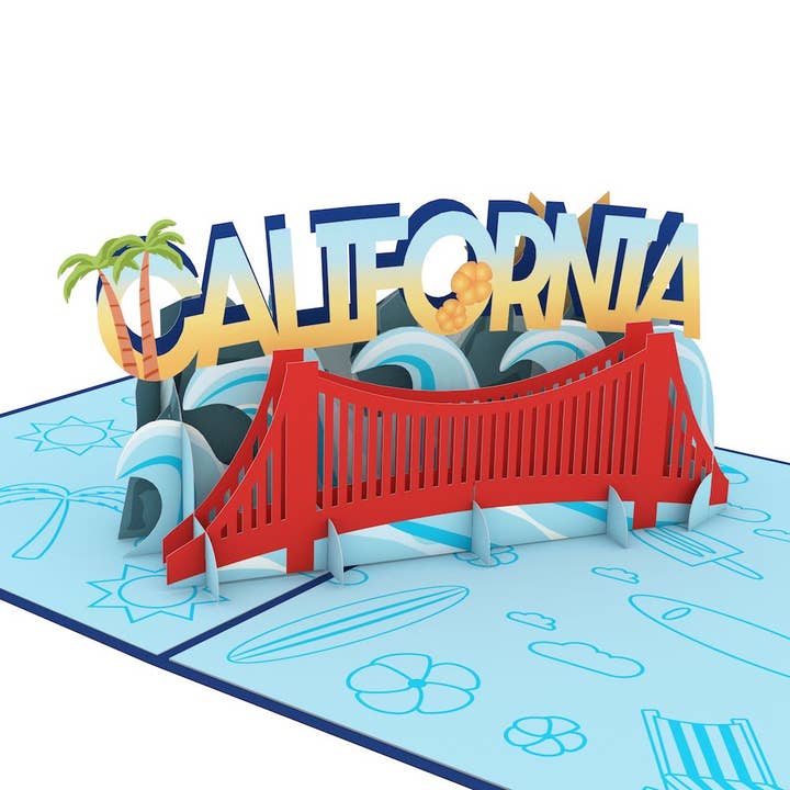 Lovepop Cards - Wholesale Everyday Greeting Card - California 5''x7'' Card, Pop-Up Cards