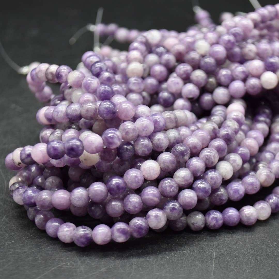 Oriental Direct Craft Supplies - Wholesale Beads - Lepidolite Semi-Precious Gemstone Round Beads 14'' Strand5