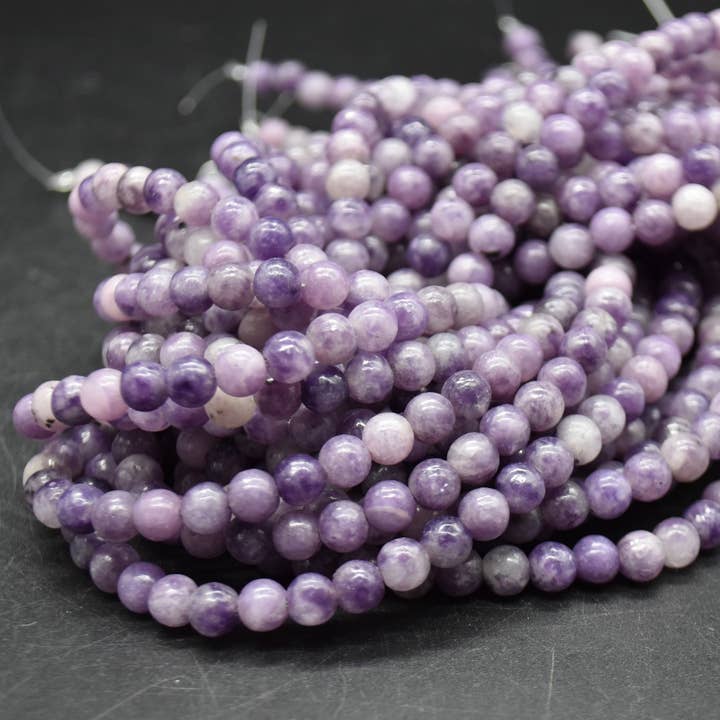 Oriental Direct Craft Supplies - Wholesale Beads - Lepidolite Semi-Precious Gemstone Round Beads 14'' Strand5