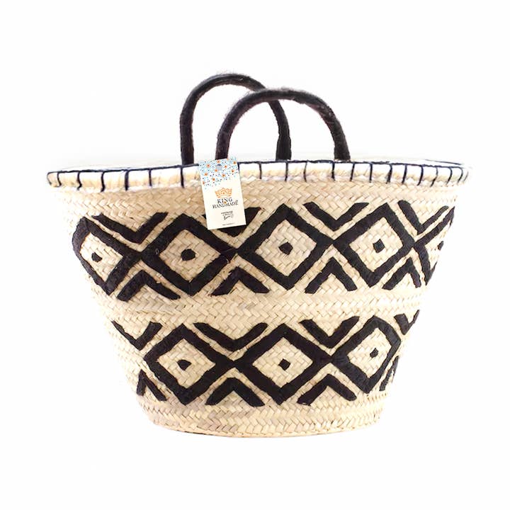 Gewebte Tasche mit schwarzem Muster - Handgefertigte Handwerkstasche für den Großhandel von King Of Handmade