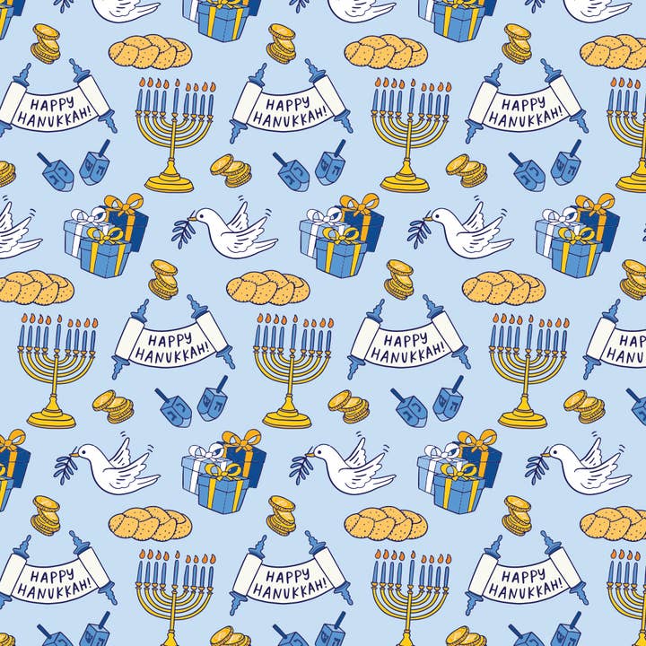Brittany Paige - Wholesale Wrapping Paper Roll - Happy Hanukkah Wrapping Paper Roll2