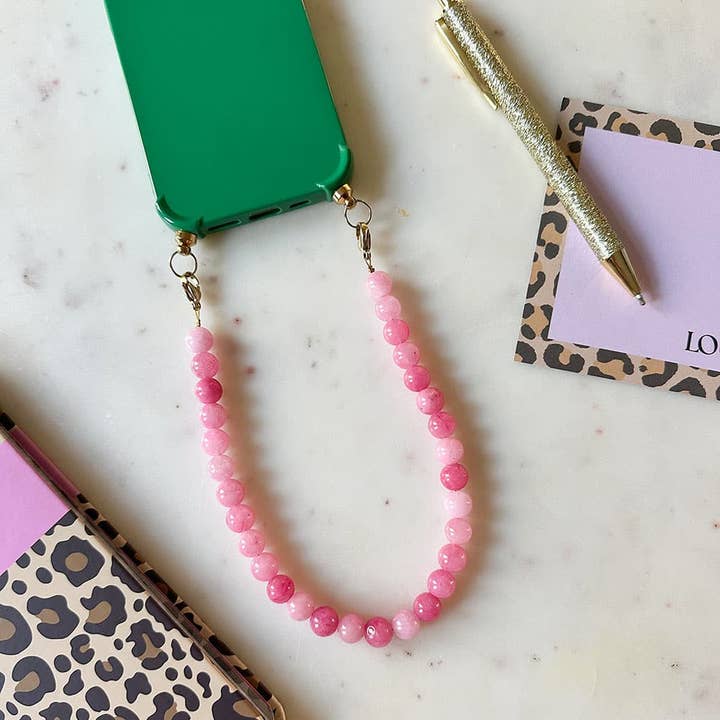 LOUIZ - Wholesale Phonecase Strap - LOUIZ Phone Cord Pink Jade2