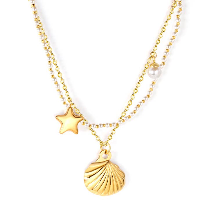 Collar Chapado en Oro "Down by The Sea" para venta al por mayor de Fantastico Fans