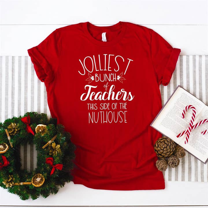 T-shirt Jolliest Bunch Of Teachers pour la vente par Peach Closet