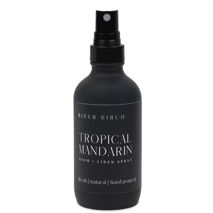 Tropical Mandarin - 4 oz Black Glass Room + Linen Spray for wholesale by River Birch Candles