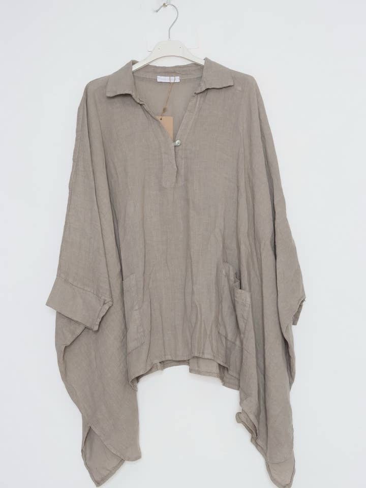 Lea & Luc - Grandes Tailles – Großhandel Tunika – Damen – Leinentunika in Übergröße SKU 116458