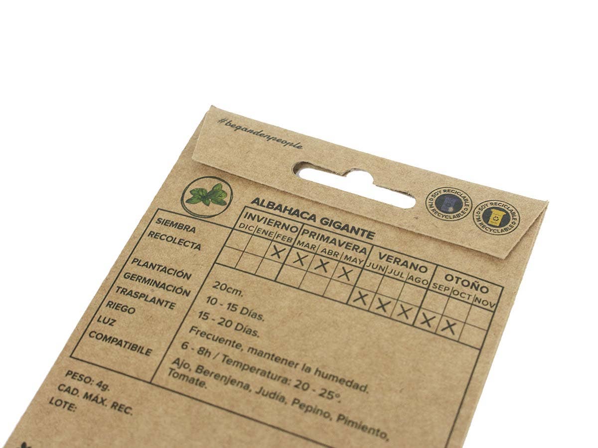 JARDIN Y NATURA OUTDOOR & GARDEN PRODUCTS SL - Wholesale Plant Seeds - Broad leaf BASIL seed sachet (1u - 1g)3