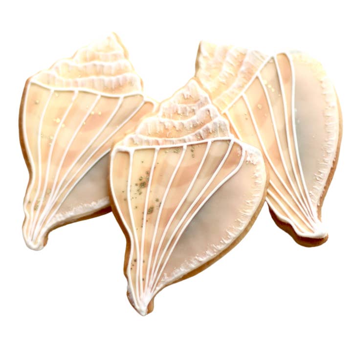 Conch Seashell Cookies for wholesale by Sweet Sanctions LLC