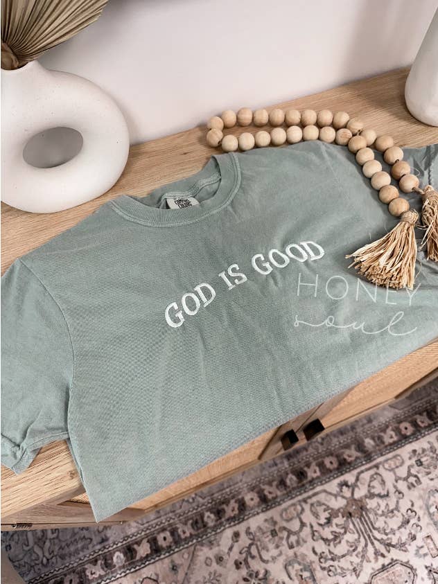 Honey Soul LLC - Wholesale T-Shirt - Women's - Embroidered GOD IS GOOD Tee4