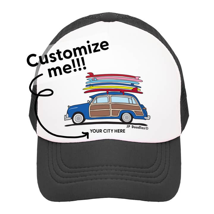 Chapéu Camionista para Crianças Surf Woodie por atacado de JP Doodles