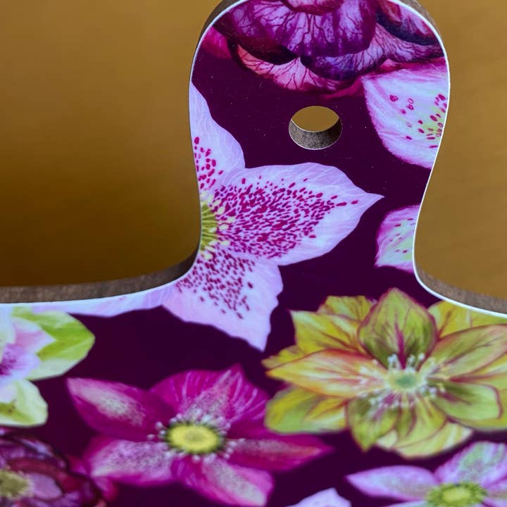 Freya Snow - Wholesale Cutting Board - Hellebores Mini Chopping Board / Melamine Cutting Board