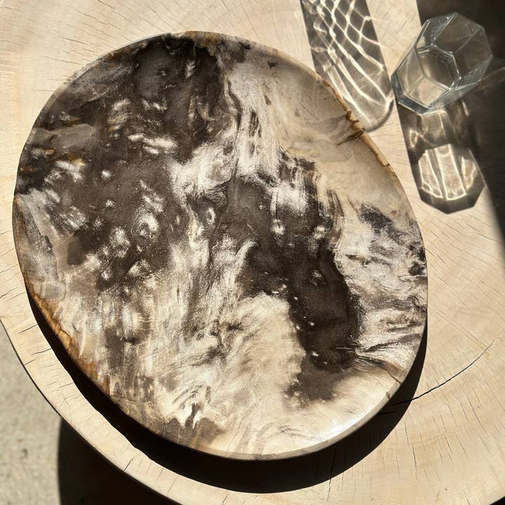 Office Objets - Wholesale Decorative Plate/Dish/Bowl - Very large catchall or dish in petrified wood7