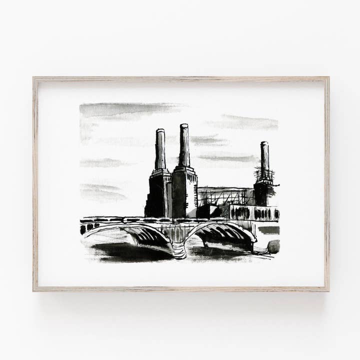 Battersea Power Station - London Art Print for wholesale by Drawn Together Art Collective