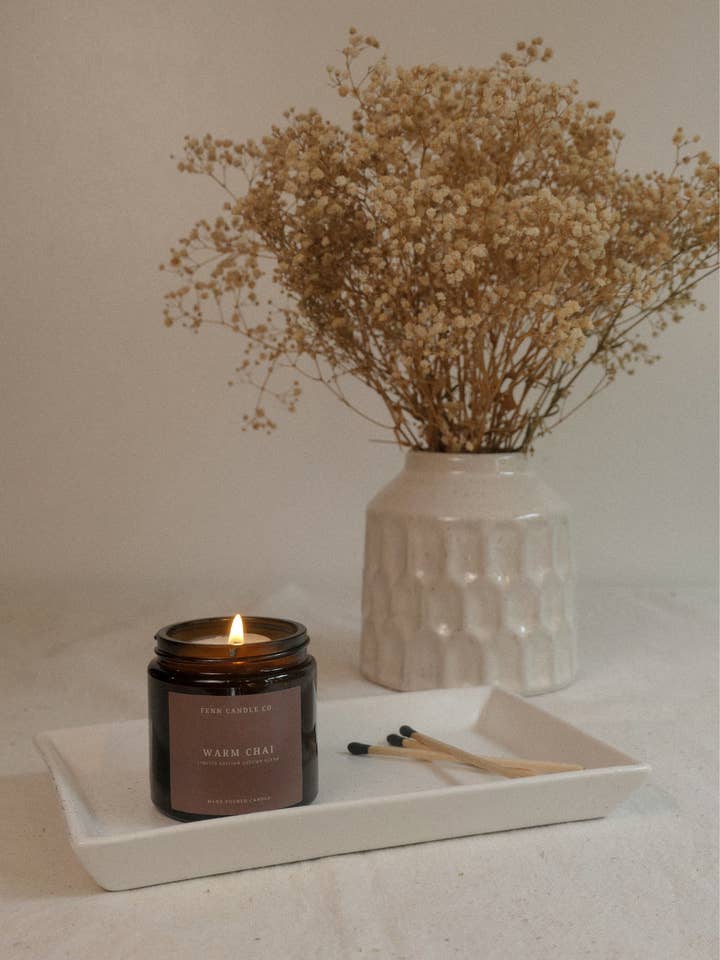 Warm Chai | Bougie de soja d'automne pour la vente par Fenn Candle Co.