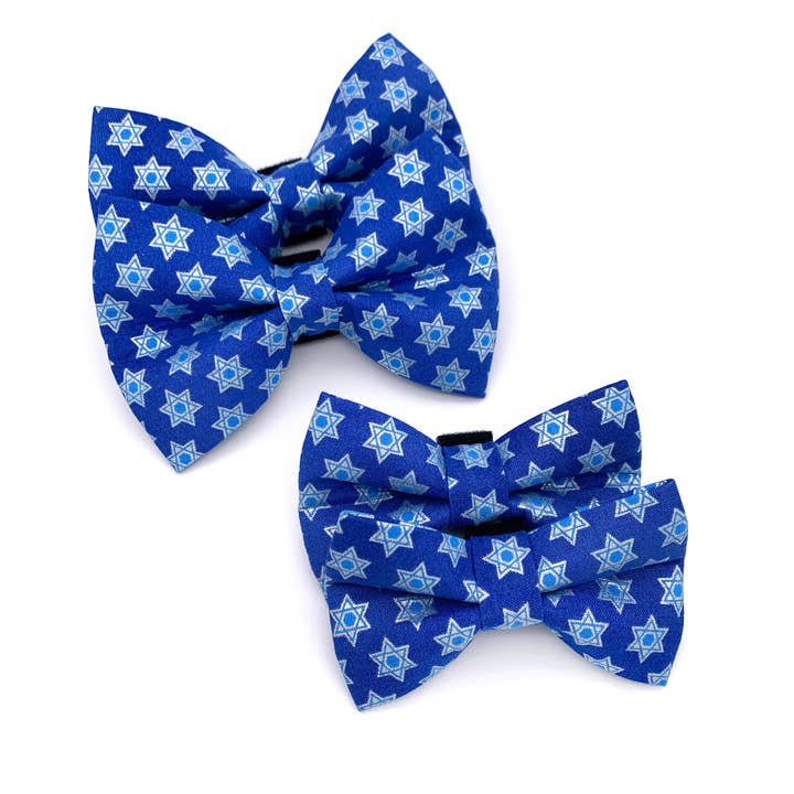 Winthrop Clothing Co. - Wholesale Pet Bow Tie - Dog - Hanukkah Blue Dog Bow Tie