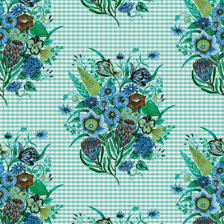 Fondo de pantalla Posy en azul aguamarina para venta al por mayor de Wear the Walls