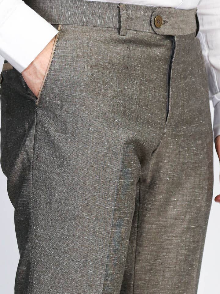 Black Textured Slim Fit Dress Trousers – Wessi for wholesale by Wessi