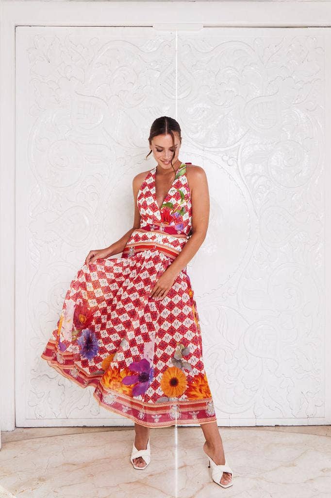 MACKENZIEMODE - Wholesale Jurk - Dames - AMALFI COAST MAXI ~ ROZE PARADIJS7