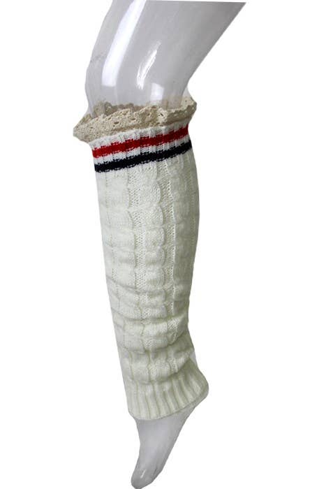 Cap Zone – Großhandel Socken – Damen – Extra dicke, weiche Beinlinge mit Spitzenbesatz1